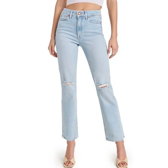 AYR Denim - AYR The Sugar Jeans Straight Leg High Rise Light Wash Size 30